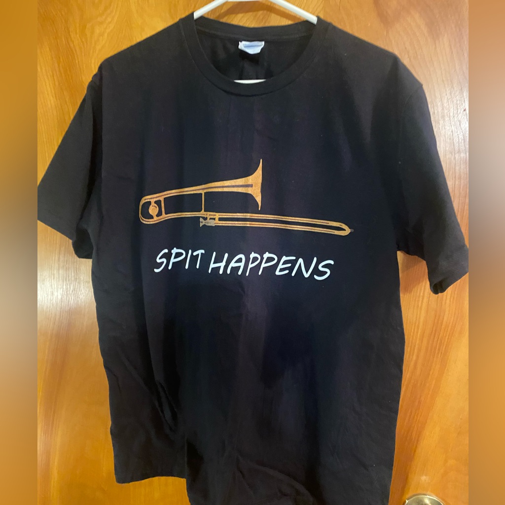Black T-Shirt With Trombone Graphic